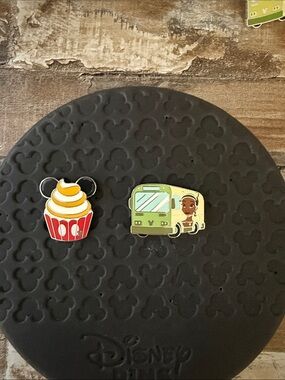 Disney Wave A Hidden Mickey 2026 pins Tiana bus and Mickey cupcake bundle